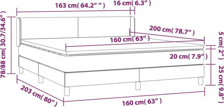 Actual product image vidaXL Boxspringbett (160 x 200 cm)