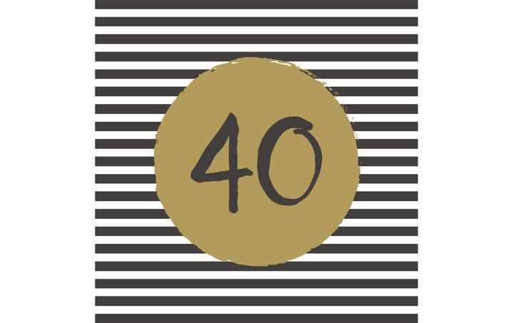 Image du produit Paper + Design Serviettes 40e anniversaire, 33x33 cm (20 pcs, 33 x 33 cm)