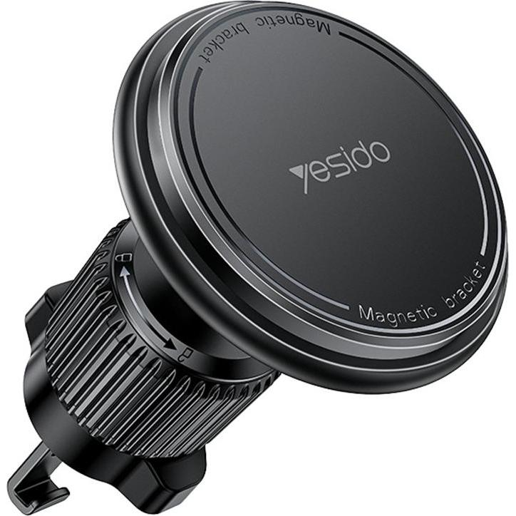 Yesido - Car Holder (C252) - Magnetic, for Air Vent, 360°, Barb Lock, Widely Compatible - Black, Supporto per smartphone, Nero