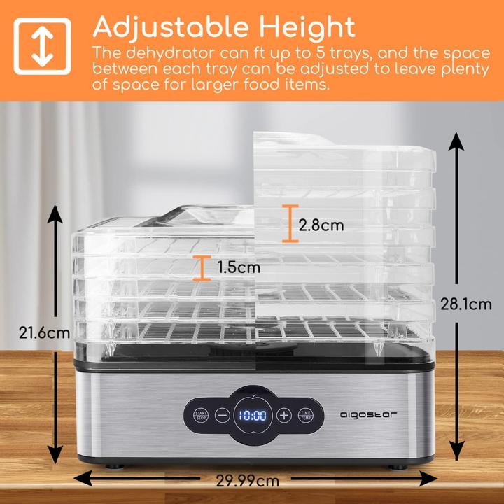 Immagine prodotto Aigostar Essiccatore Essiccatore per funghi Timer per erbe aromatiche e frutta 240W