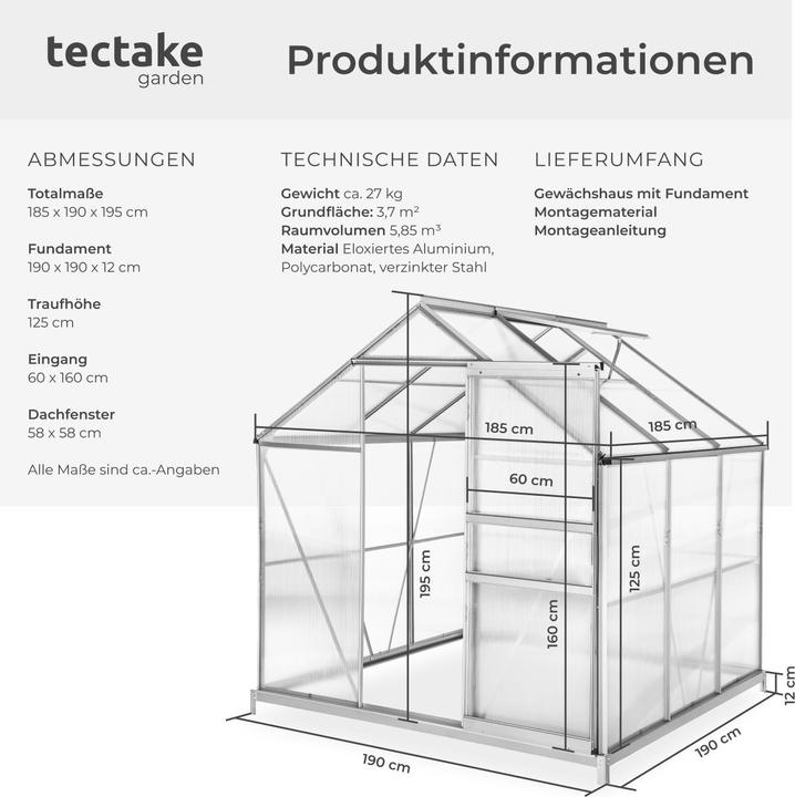 Produktbild tectake Gewächshaus