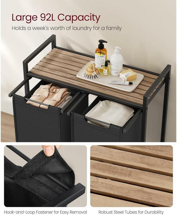 Actual product image Vasagle Wäschekorb mit Ablage (92 l)