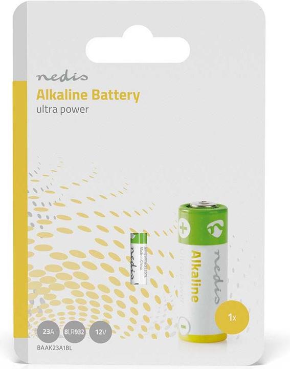 Productafbeelding Nedis Alkaline batterij 23A | 12 V DC | 1 blister | 8LR932 | Geel / Groen (1 Pcs., A23)