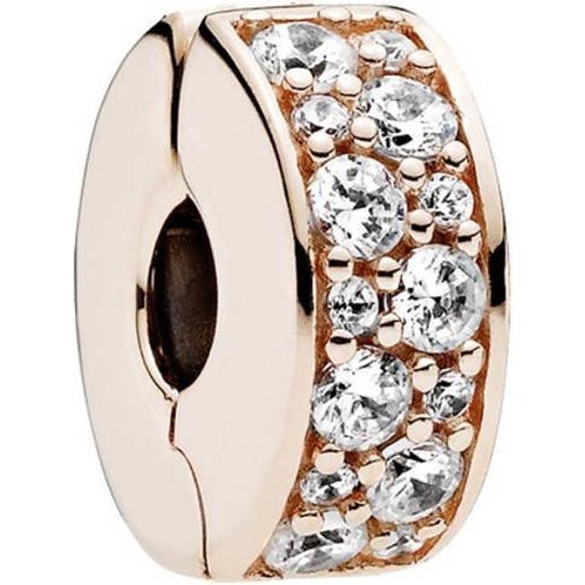 Pandora, Ciondolo collana, Pavé Shine Charms/Beads Clip, (Argento)