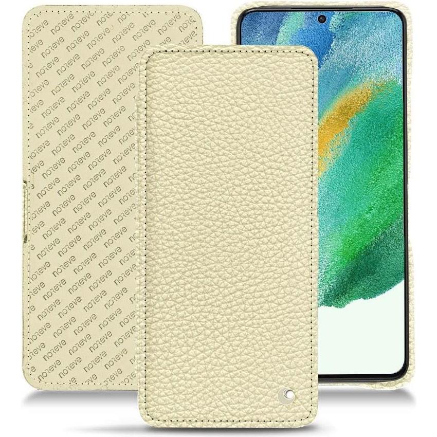 Noreve Lederschutzhülle Samsung Galaxy S21 FE (Samsung Galaxy S21 FE), Smartphone Hülle, Weiss