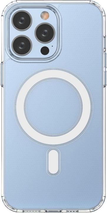 Actual product image Hurtel Clear Magnetic Case with MagSafe for iPhone 14 Pro Max with silver ring - transparent (Apple iPhone 14 Pro Max)