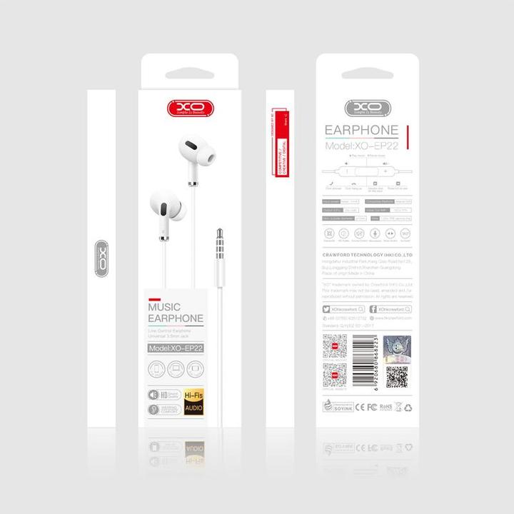 Actual product image xO wired earphones EP22 jack 3,5mm white (Cable)