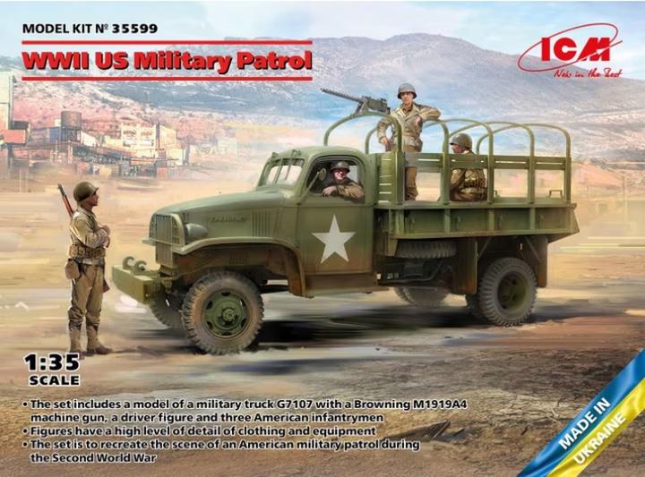 Produktbild ICM WWII US Military Patrol (G7107 with MG M1919A4)