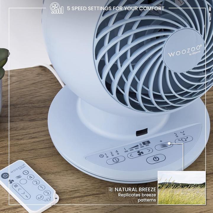 Actual product image Iris Ohyama Oszillierender Tischventilator mit Fernbedienung (30 dB)