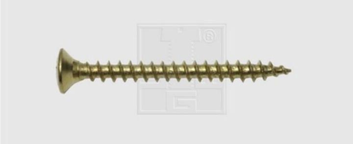 Actual product image SWG 195344067 Wood screw 4 mm 40 mm Phillips Pozidriv steel brass-plated (200 Screws per piece)
