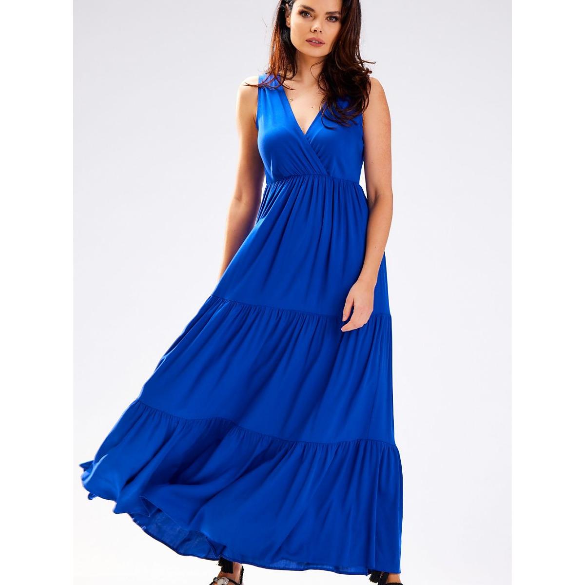 Awama, Damen, Kleider, Alltagskleid, Blau, (L)