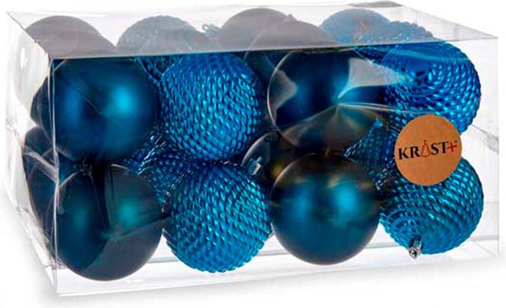 Image du produit Krist+ Set of Christmas balls Blue Plastic Ã˜ 8 cm (6 Units) (6-pièce)