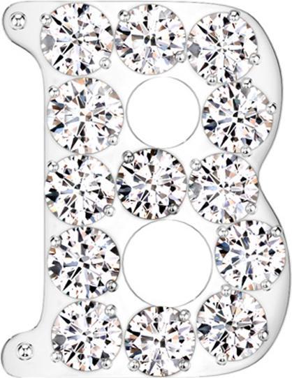 Actual product image Star Piercing Threadless silber mit Kristallen silber Buchstabe B (Titanium, without brass)