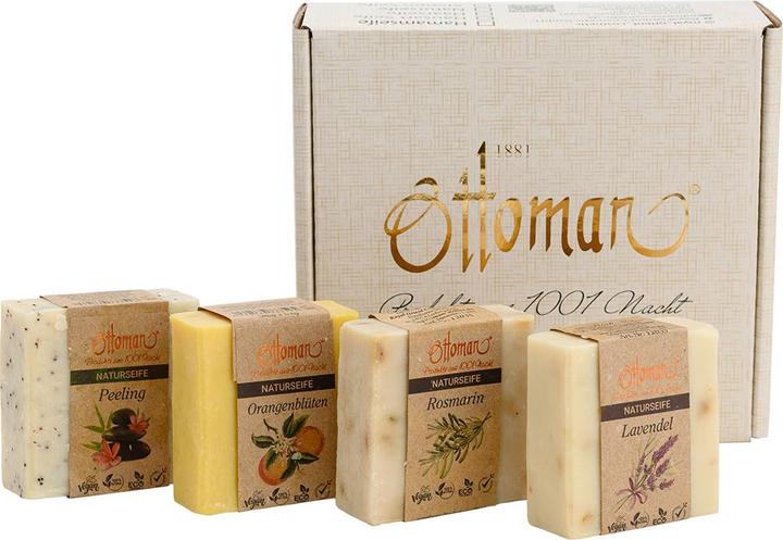 Immagine prodotto Natura Punto Saponi nutrienti all'olio d'oliva Lavanda, Rosmarino, Fiori d'arancio, Peeling, 120 g ciascuno (Sapone duro, Pasta per lavare le mani)