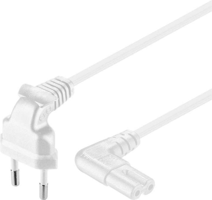 Image du produit Goobay Câble de raccordement Euro coudé des deux côtés, 1 m, blanc (1 m)