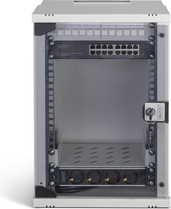 Produktbild Digitus 10" Netzwerk-Set, 9HE Wandgehäuse und Zubehör, gr SOHO PRO Version (9 HE, 10 Zoll Rack)