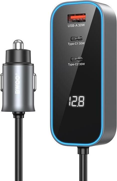 Produktbild Bwoo CC107 PD car charger 1x USB-C - USB-A port 30W black