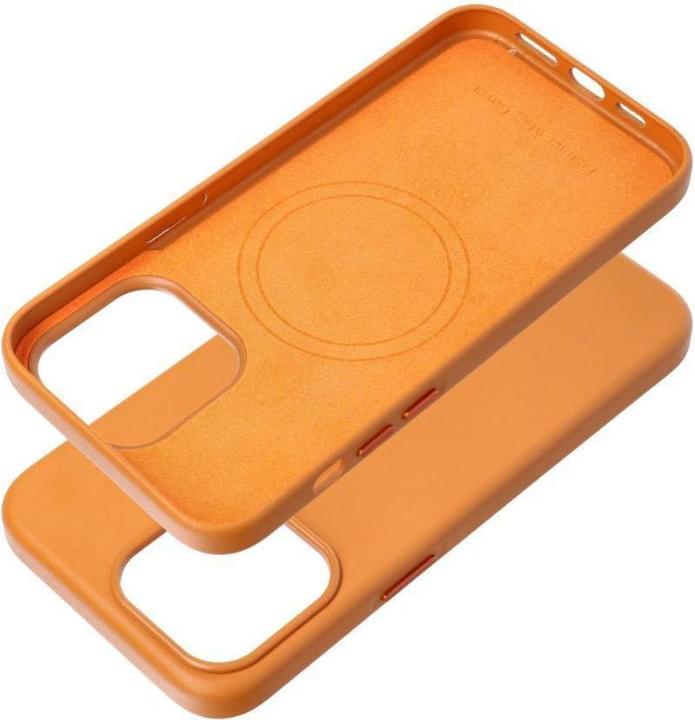 Produktbild OEM Back panel cover LEATHER MAG COVER case for IPHONE 15 Pro Max orange (Apple iPhone 15 Pro Max)
