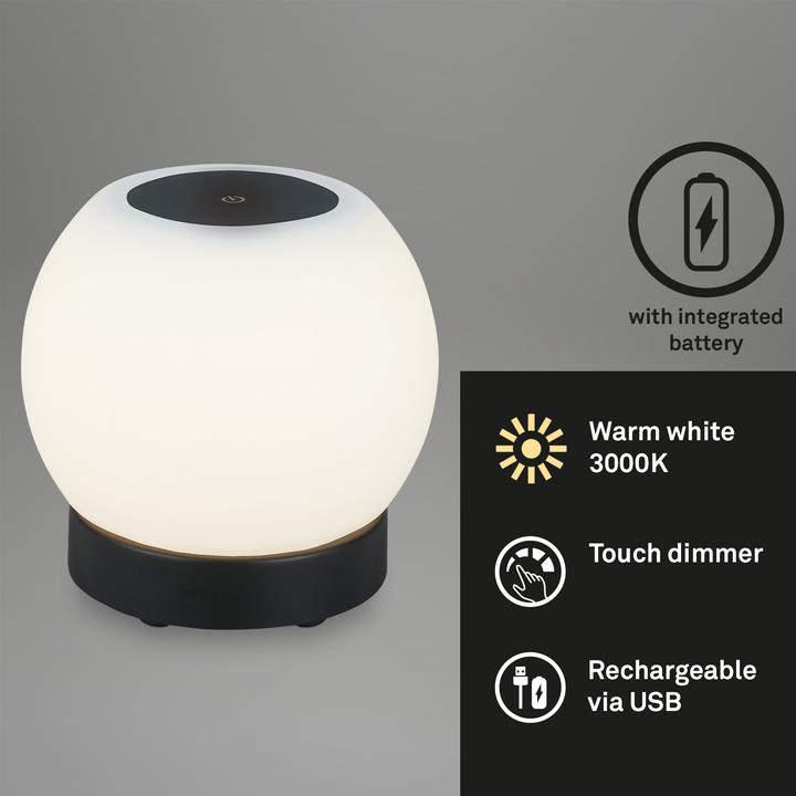 Image du produit Briloner Lampe de table LED, noir, 1xModules LED/3W (350 lm)