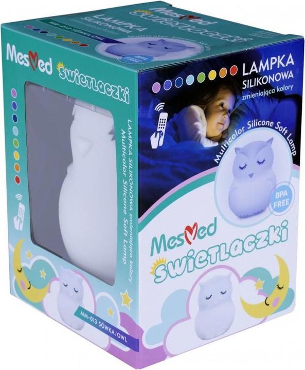 Actual product image MesMed Changing color silicone lamp with Bluetooth speaker Fluorescent Owl HU HU