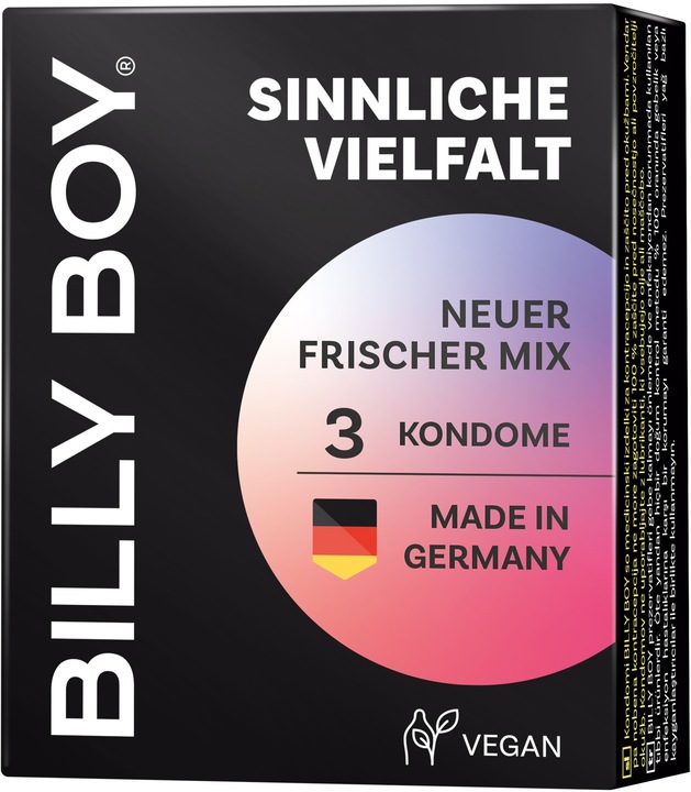 Produktbild Billyboy Billy Boy «Sinnliche Vielfalt» 3 gemischte Kondome im gefühlvollen Kondomsortiment (3 Stk.)
