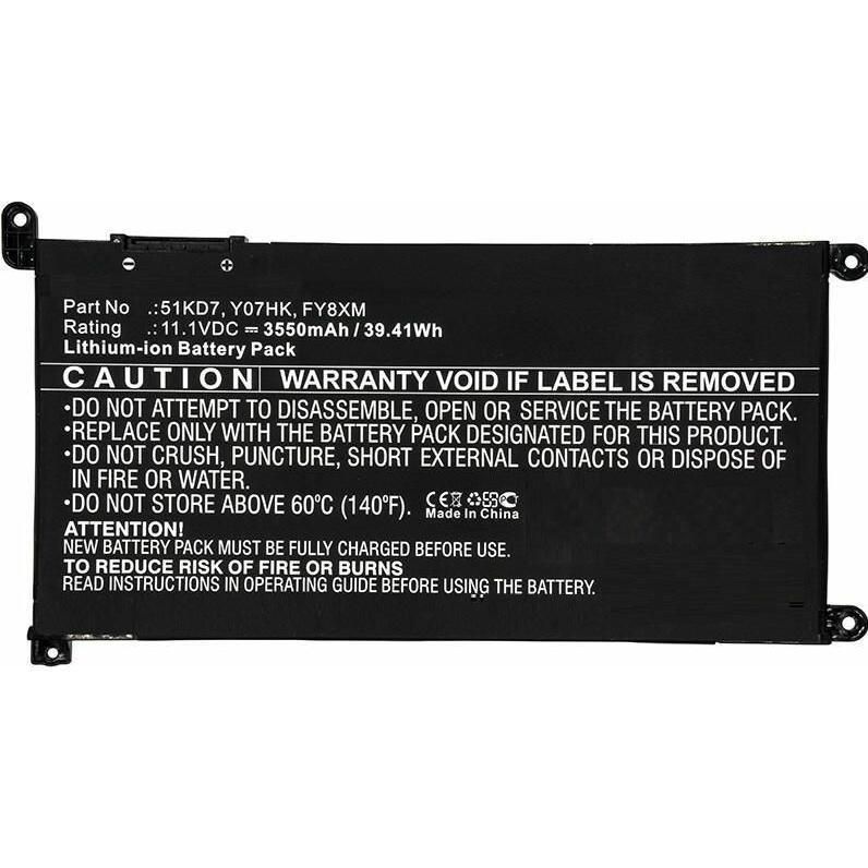 CoreParts MBXDE-BA0151 Notebook-Ersatzteil Akku (3 Zellen, 3700 mAh), Notebook Akku, Schwarz