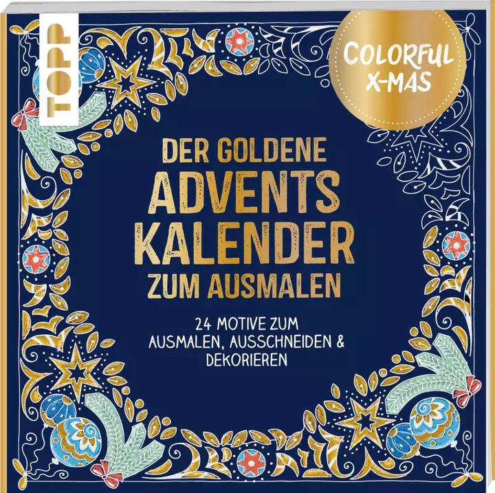 Natale colorato - Il calendario dell'Avvento d'oro da colorare