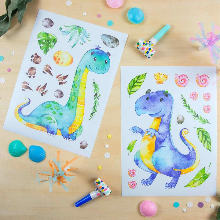 Actual product image Papierdrachen Wall tattoos - dinosaurs - set 5 (22 x 30 cm)