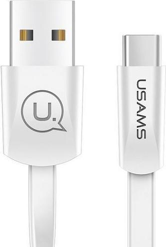 Actual product image Usams Cable płaski U2 USB-C 1.2m biały/white SJ200TC02 (US-SJ200) (1.20 m, USB 3.2 Gen 1)