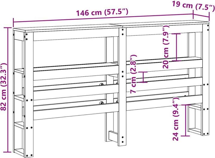 Image du produit vidaXL Kopfteil (146 x 19 x 82 cm)