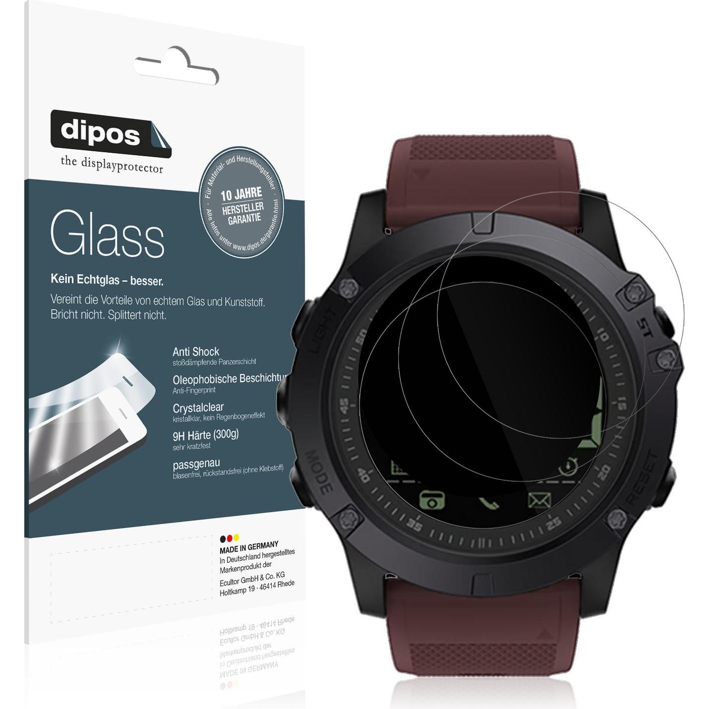 Dipos Anti-Shock Displayschutz 9H, Smartwatch Schutzfolie, Transparent