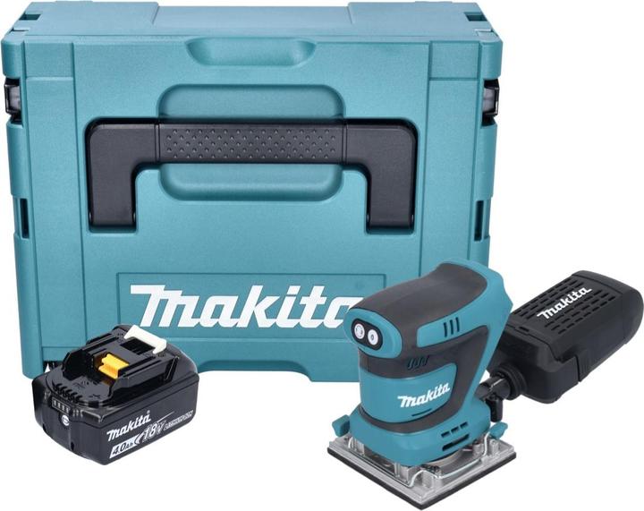 Produktbild Makita DBO 484 M1J Akku Schwingschleifer 18 V 112 x 102 mm + 1x Akku 4,0 Ah + Makpac - ohne (Schwingschleifer, 210 W)