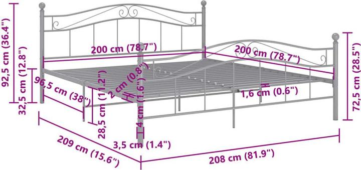 Image du produit vidaXL Bettgestell (200 x 200 cm)