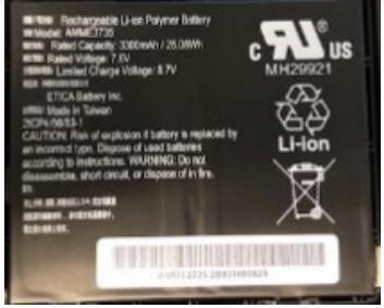 Zebra Batterij, 8700 mAh/3,8V