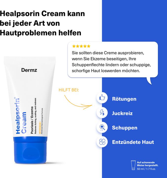 Actual product image Hermz Dermz Healpsorin Cream For Psoriasis And Eczema 50Ml (Body cream, 50 ml)