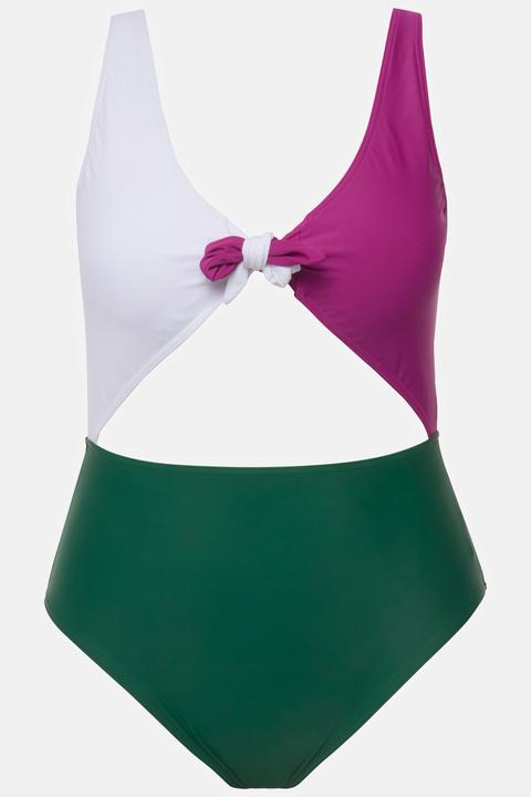 Studio Untold Maillot de bain, bonnets paddés, tricolore, découpe, noeud fantaisie