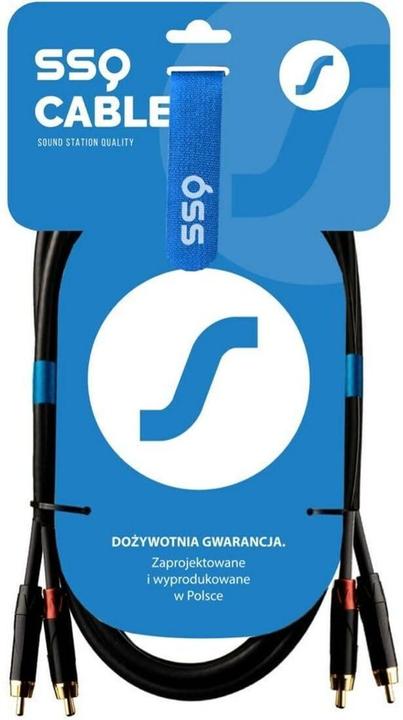 Produktbild SSQ RCARCA2 SS-1432 Kabel 2x RCA - 2x RCA 2 m Schwarz (2 m, Cinch Kabel)