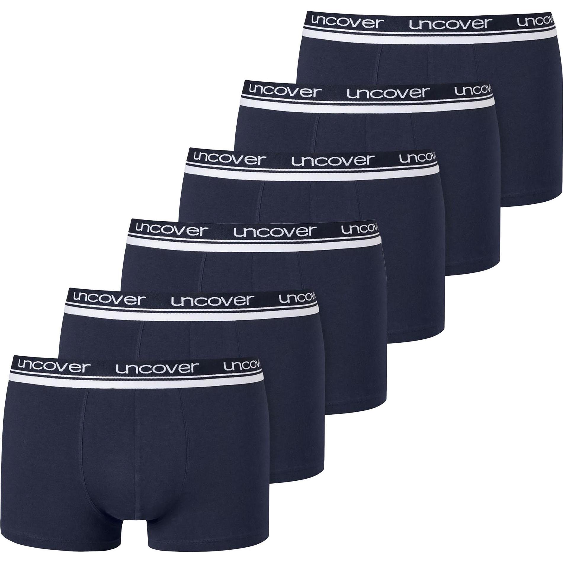 Uncover by Schiesser, Herren, Unterhosen, 6PACK Shorts, Blau, (XL, 6er Pack)