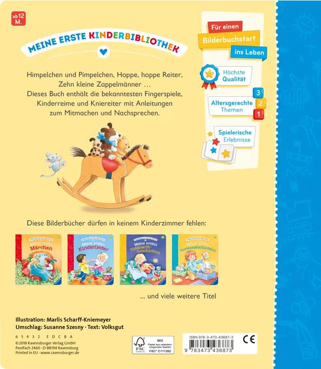 Produktbild Ravensburger Meine ersten Fingerspiele und Kinderreime (Deutsch)