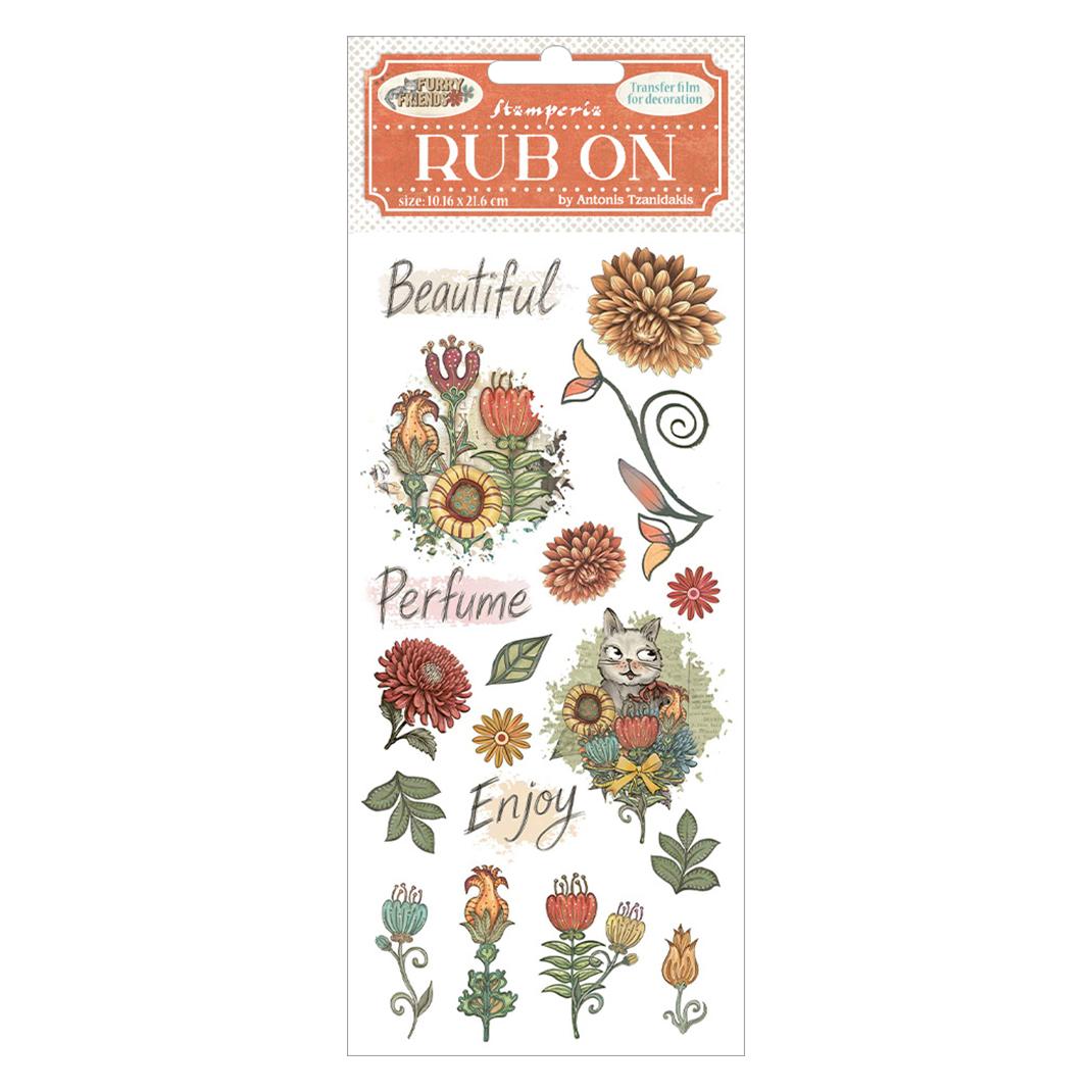 Stamperia, Decoratieve Folies, Rub On Transferfolie "Furry Friends" (21.60 X 10.20 cm)