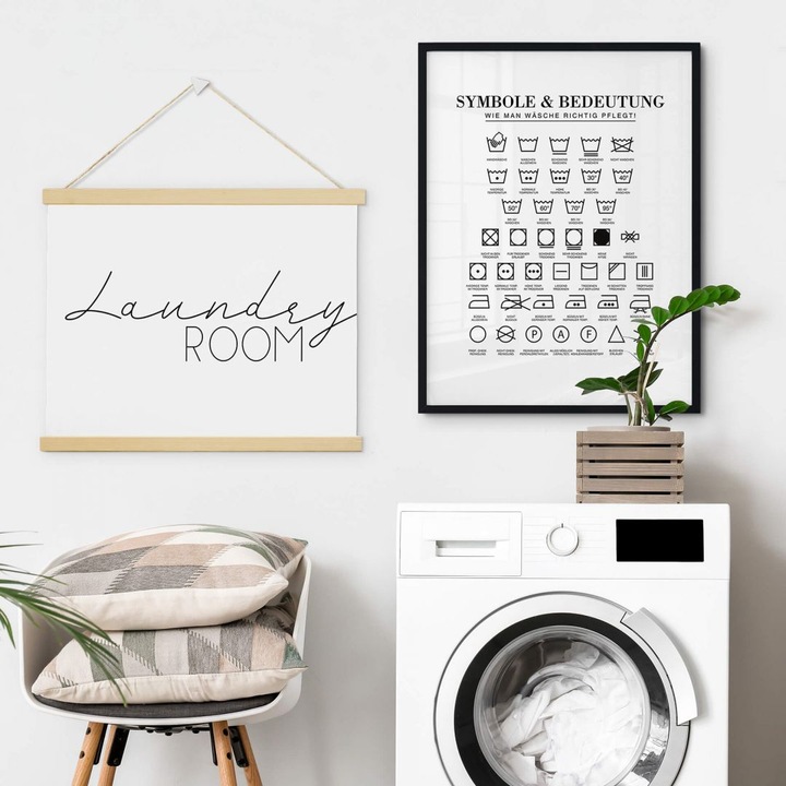 Actual product image Trenddeko Symbols - How to properly care for laundry (24 x 30 cm)