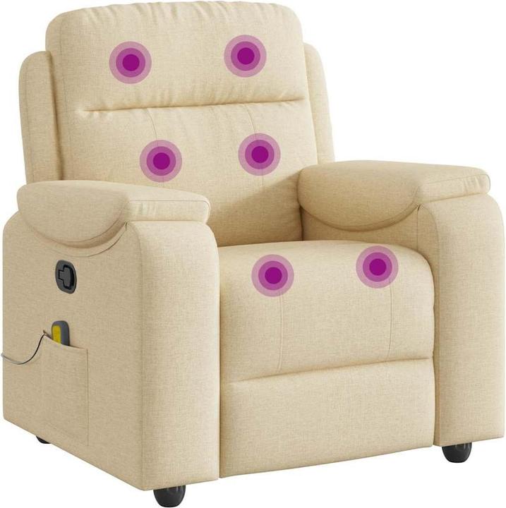 Produktbild VidaXL Massagesessel Creme Stoff Massage TV-Sessel Sessel mit Massagefunktion