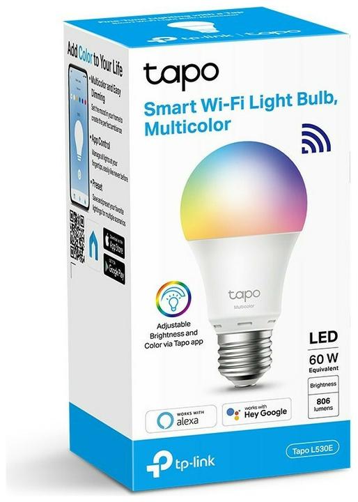 Immagine prodotto TP-Link Tapo L530E (confezione da 1) (E27, 8.70 W, 806 lm, 1 x, F)