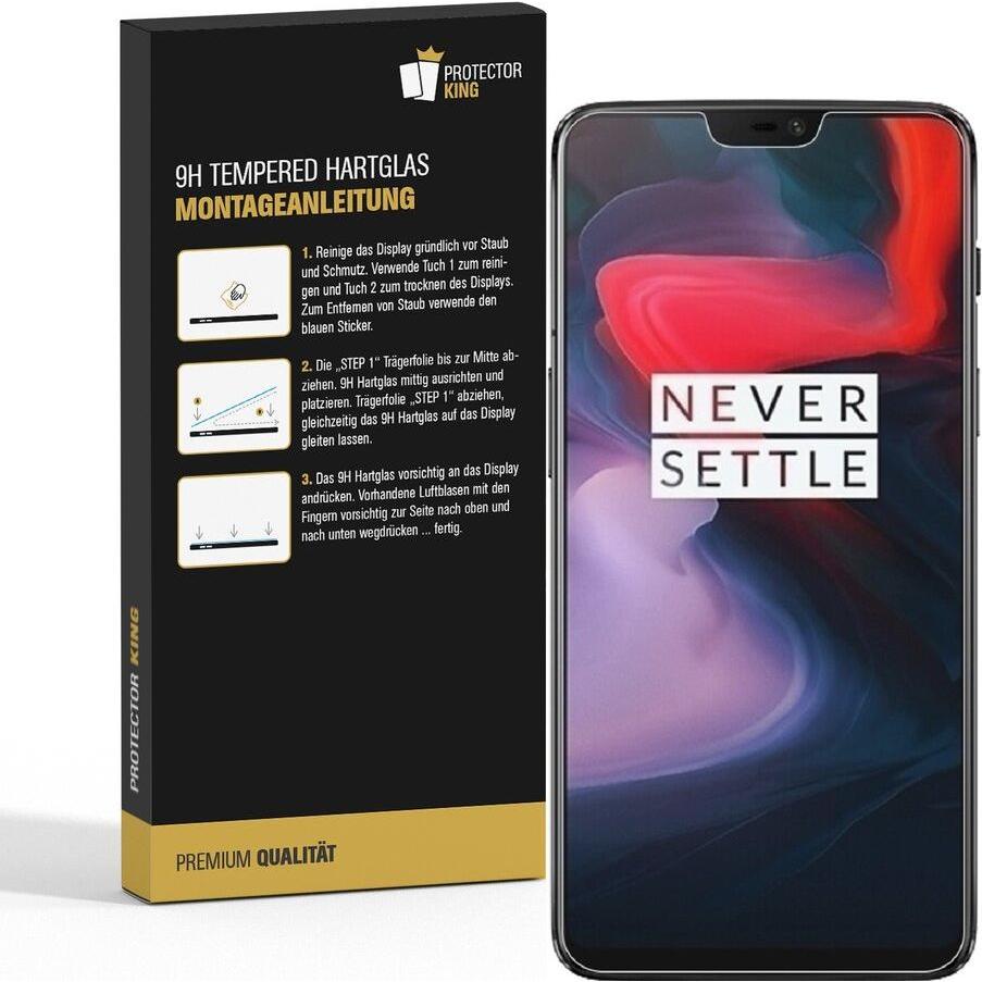 Thumbnail - Protectorking 4x 3D A++ echtes Tempered 9H Panzerhartglas KLAR (4 Stück, OnePlus 6), Smartphone Schutzfolie