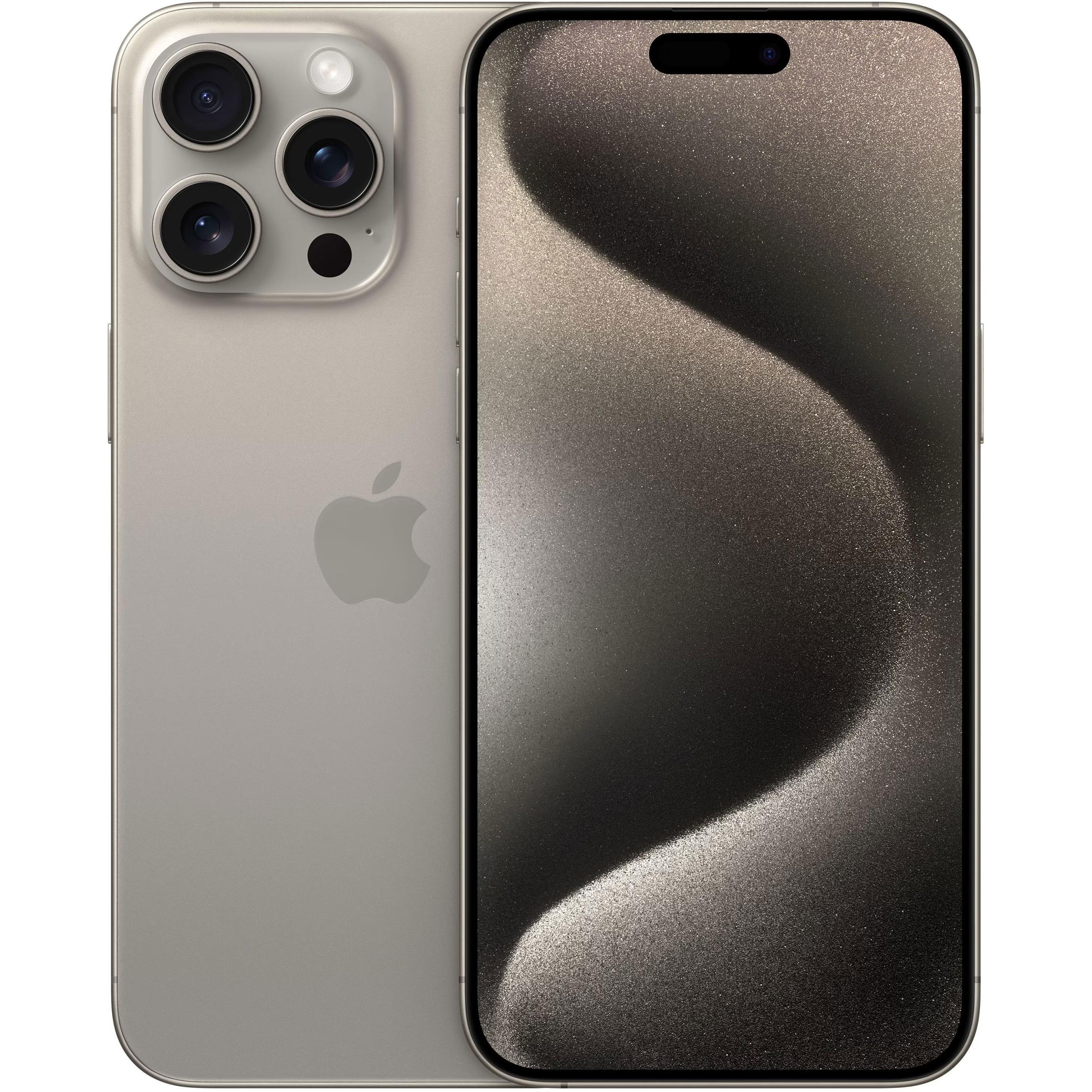 Apple iPhone 15 Pro Max (1000 GB, Natural Titanium, 6.70", SIM + eSIM, 48 Mpx, 5G), Smartphone, Beig