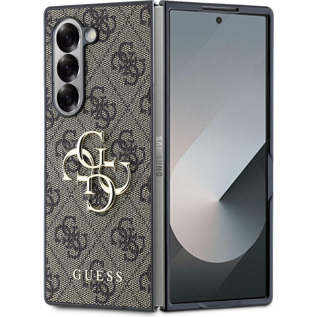 Guess GUHCZFD64GMGBR Z Fold6 F956 brązowy/pelle marrone 4G Logo in metallo (Samsung Galaxy Z Fold6), Cover smartphone, Marrone