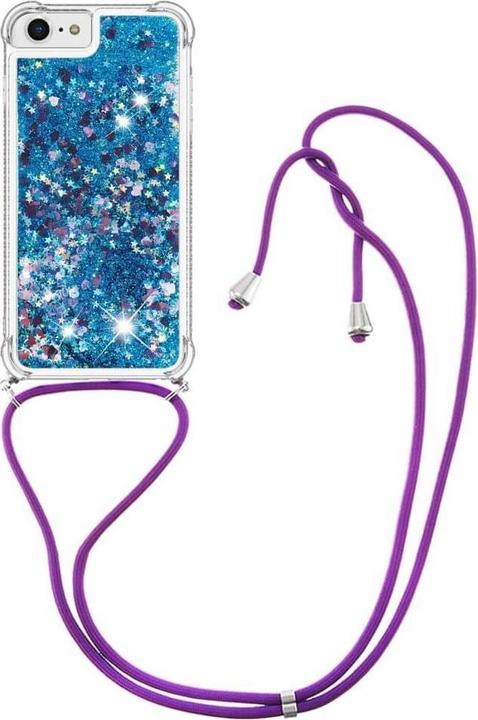 Immagine prodotto Cover-Discount iPhone SE / 8 / 7 - custodia glitterata con cordino blu (Apple iPhone 7, Apple iPhone 8)