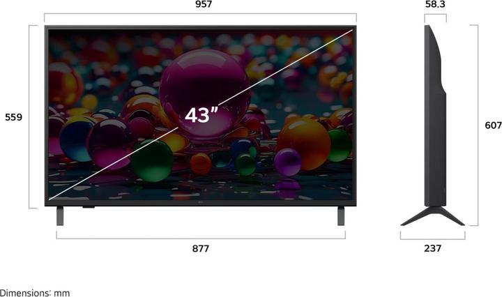 Image du produit LG 43UA74006LB schwarz (43", LED, 4K)