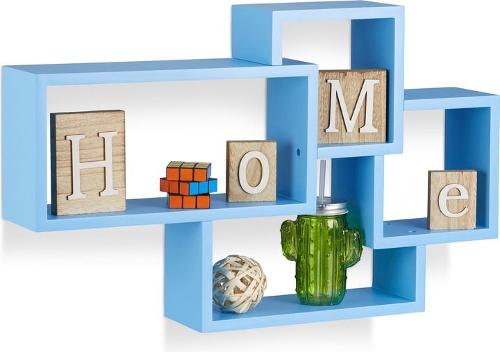 Image du produit Relaxdays Étagère flottante murale 4 cubes (69 x 12 x 42 cm)