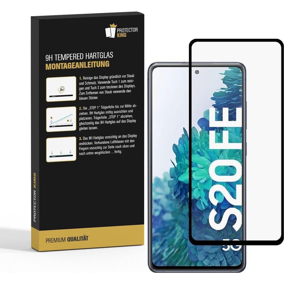 Thumbnail - Protectorking 1x echtes Tempered 9H Panzerhartglas 3D KLAR (1 Stück, Samsung Galaxy S20 FE), Smartphone Schutzfolie